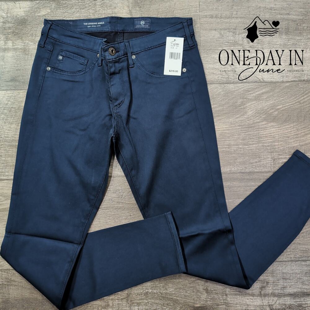 AG Adriano Goldschmied The Legging Ankle Super Skinny Jeans Navy NWT Size 4 (27)